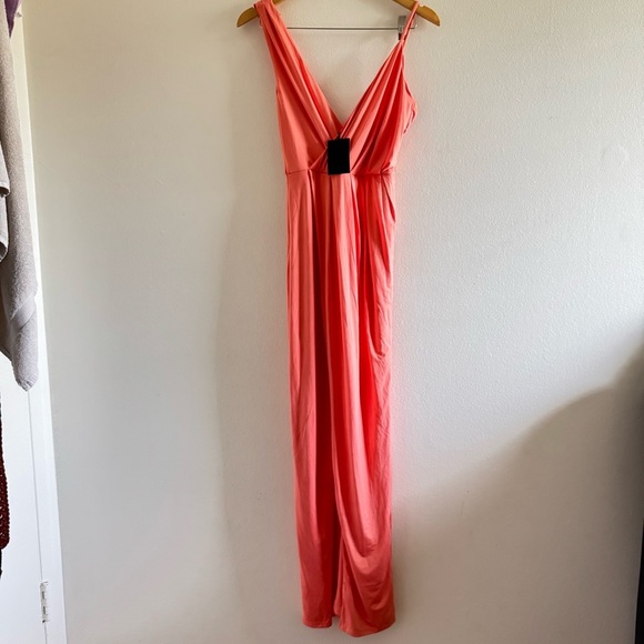 NWT NBD X Revolve Sangria Sherbet Slit Gown size Small - Picture 4 of 14